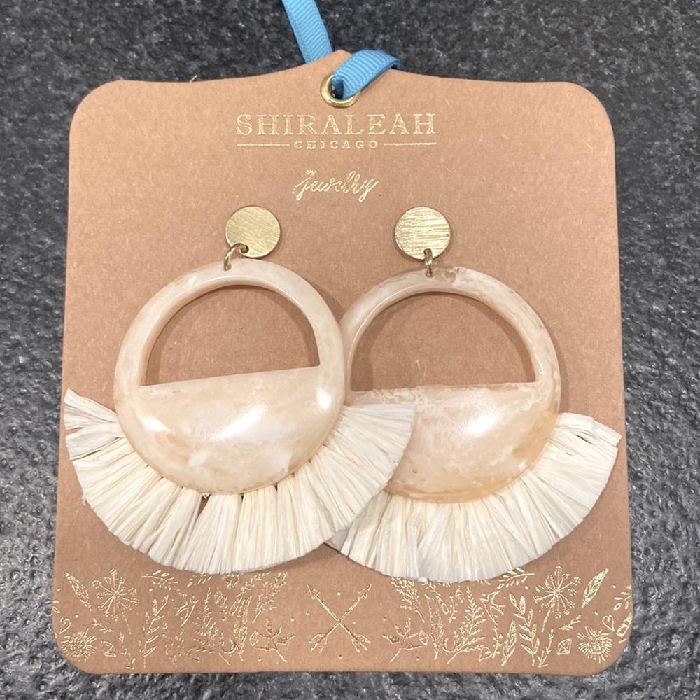 Shiraleah Reese NWT bohemian earrings cream fringe